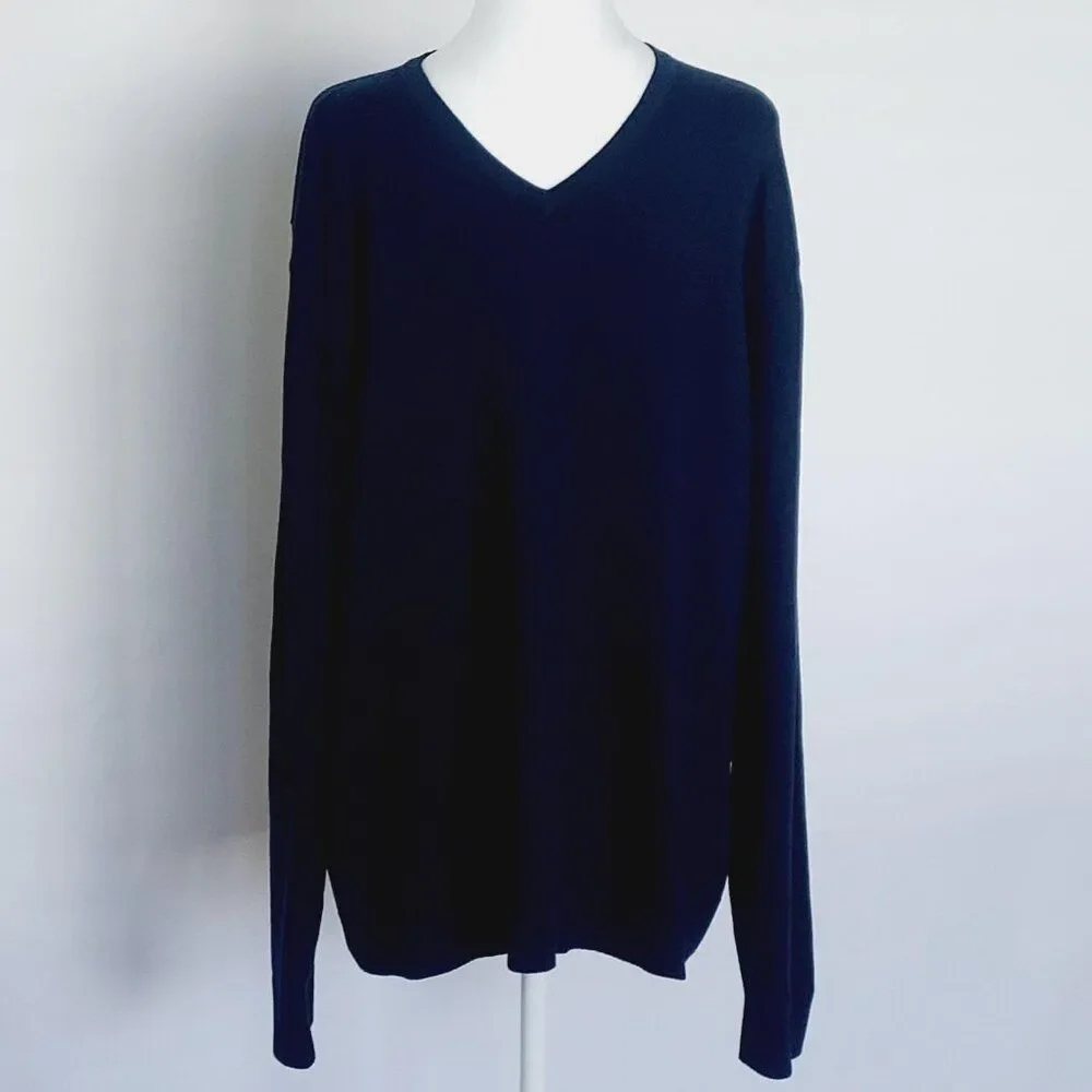 Alfani Men's Long-Sleeve V-Neck Keyitem Sweater Navy Size XL